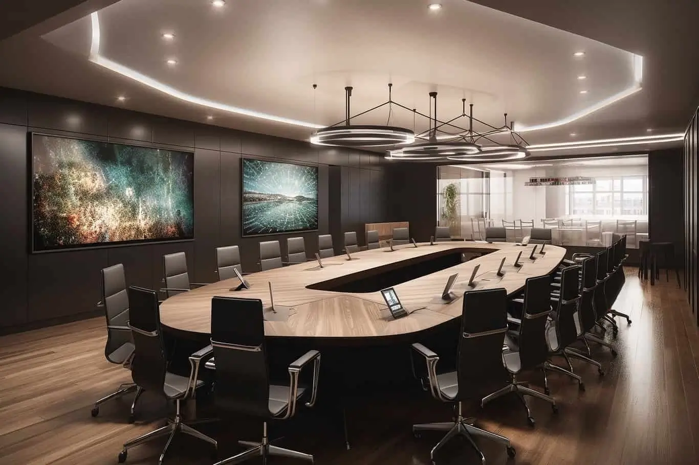 A modern corporate meeting room.