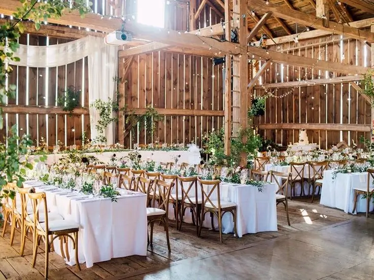 A charming rustic barn for events.
