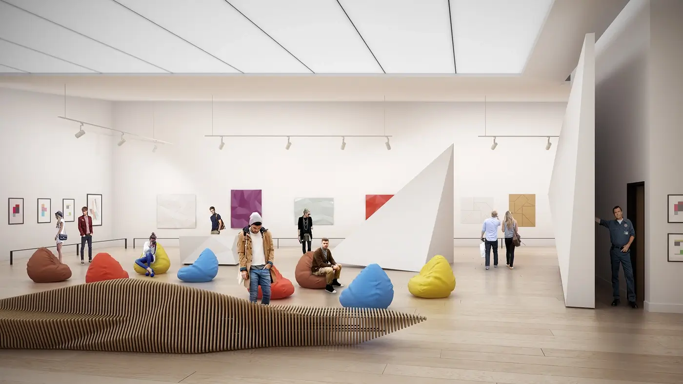 A contemporary art gallery space.
